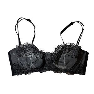 ASOS Bra sexy sheer floral lace black size 36D
